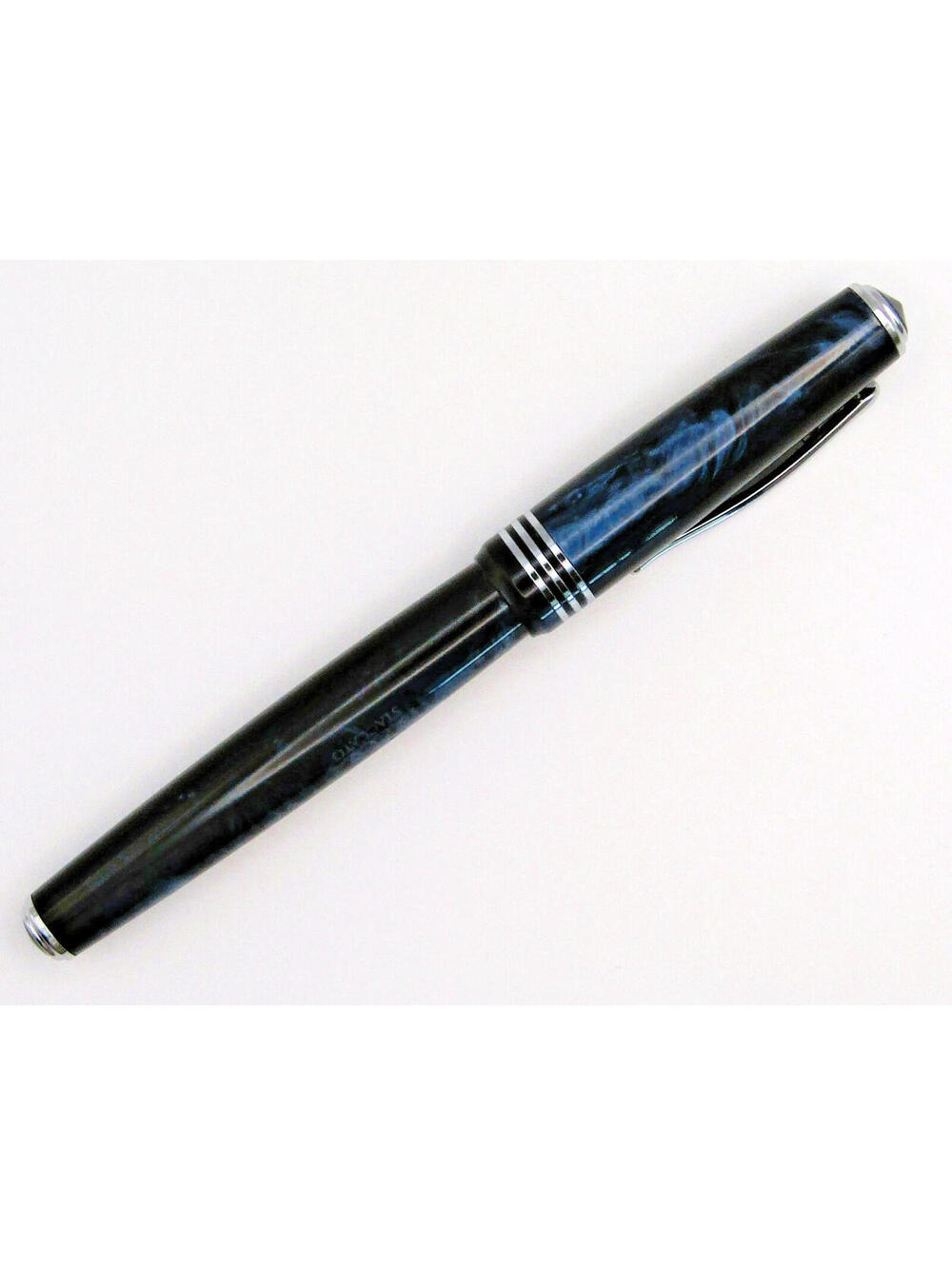Taccia Staccato Marbled Lunar Blue Italian Resin Ballpoint Pen
